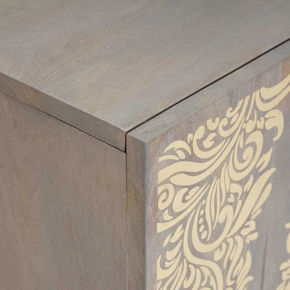 TV Cabinet Grey 105 x 33 x 46 cm Solid Mango Wood