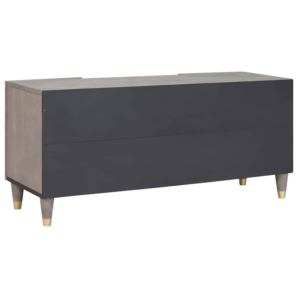 TV Cabinet with Shelf Grey 105 x 33 x 46 cm Solid Mango Wood