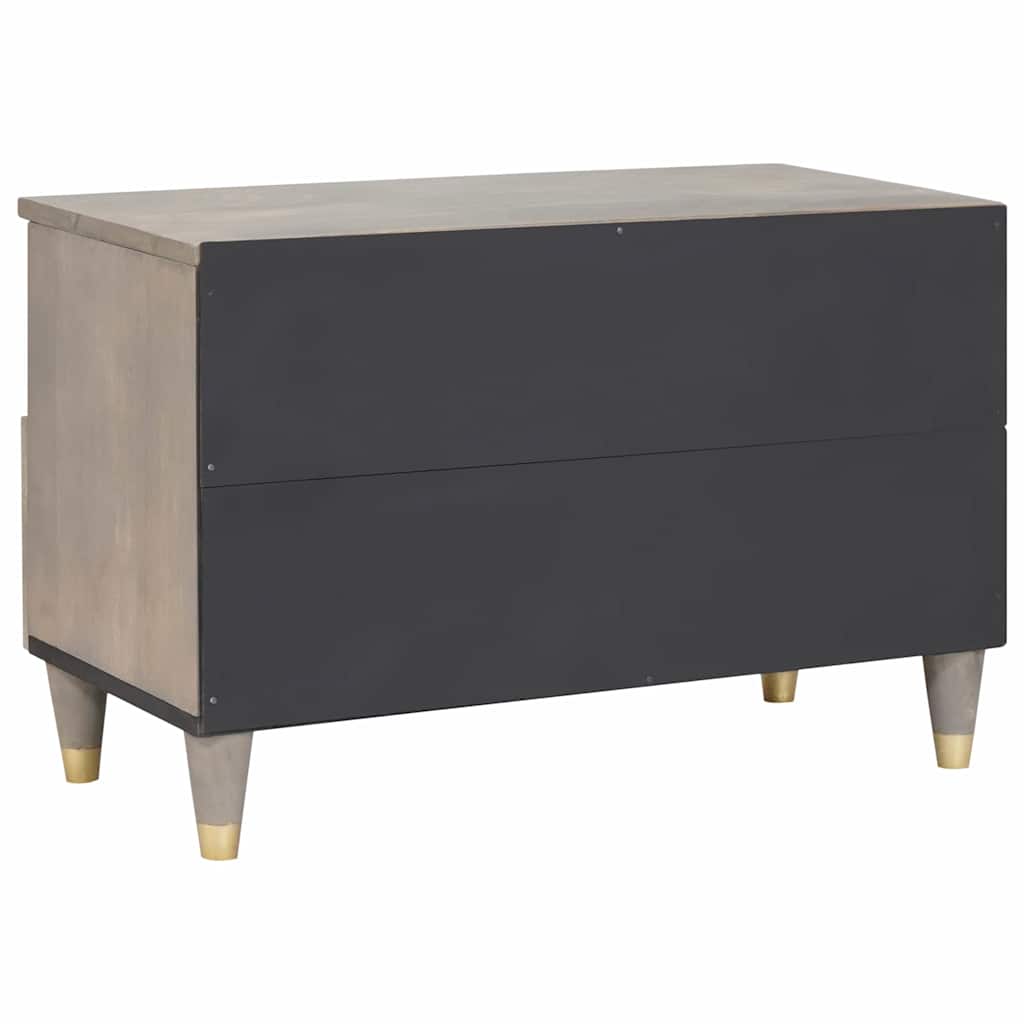 TV Cabinet with Drawer Grey 70 x 33 x 46 cm Solid Mango Wood