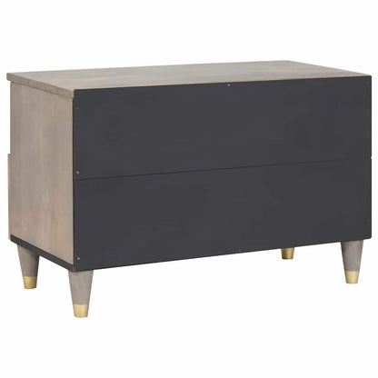 TV Cabinet with Drawer Grey 70 x 33 x 46 cm Solid Mango Wood