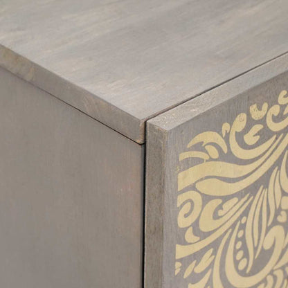 Sideboard Grey and Gold 60 x 33 x 75 cm Solid Mango Wood