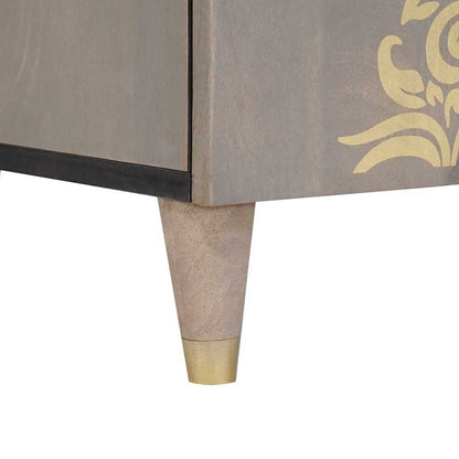 Sideboard Grey and Gold 60 x 33 x 75 cm Solid Mango Wood
