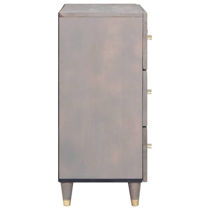 Sideboard Grey and Gold 60 x 33 x 75 cm Solid Mango Wood