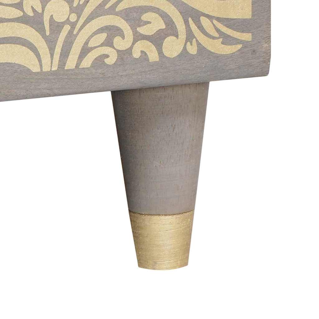 Coffee Table Grey 80 x 50 x 40 cm Solid Mango Wood