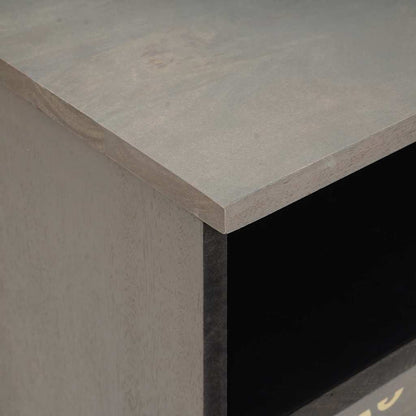 Bedside Cabinet 2 pcs Grey 40 x 33 x 46 cm Solid Mango Wood