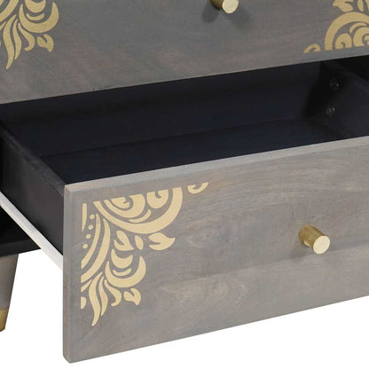 Bedside Cabinet Grey 50 x 33 x 62 cm Solid Mango Wood