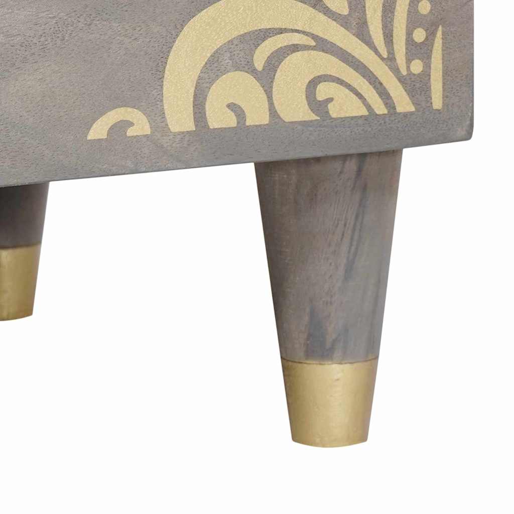 Bedside Cabinet Grey 50 x 33 x 62 cm Solid Mango Wood