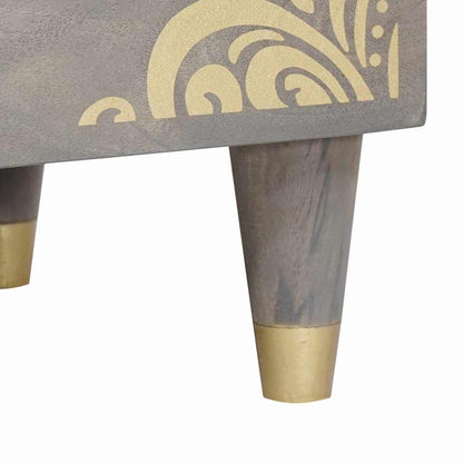 Bedside Cabinet Grey 50 x 33 x 62 cm Solid Mango Wood