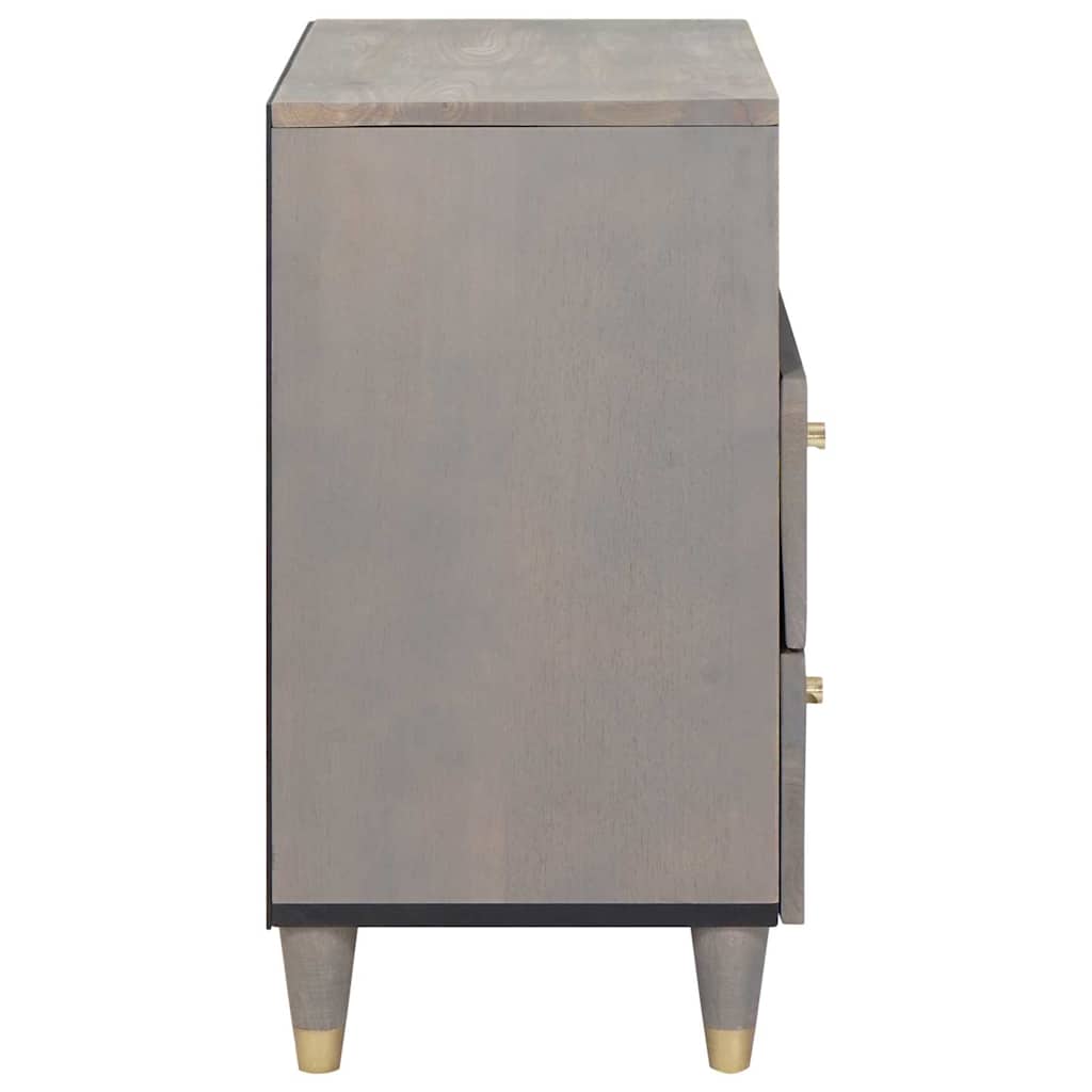 Bedside Cabinet Grey 50 x 33 x 62 cm Solid Mango Wood