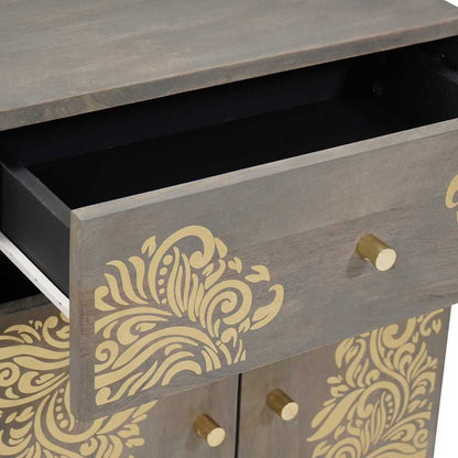 Bedside Cabinet with Door Grey 50 x 33 x 60 cm Solid Mango Wood