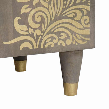 Bedside Cabinet with Door Grey 50 x 33 x 60 cm Solid Mango Wood