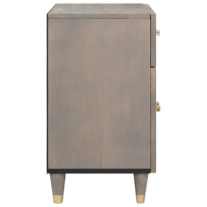 Bedside Cabinet with Door Grey 50 x 33 x 60 cm Solid Mango Wood