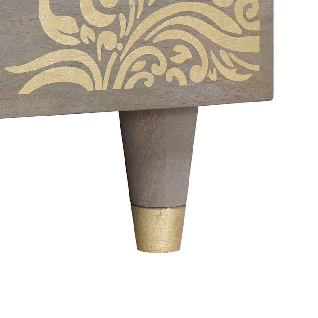 Coffee Table Grey 100 x 54 x 40 cm Solid Mango Wood