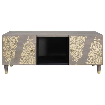Coffee Table Grey 100 x 54 x 40 cm Solid Mango Wood
