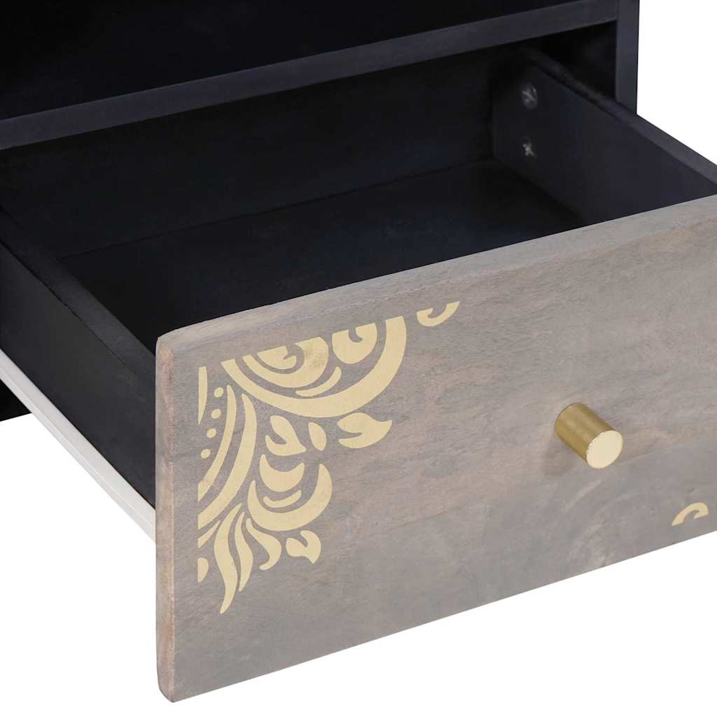 Coffee Table with Drawer Grey 80 x 54 x 40 cm Solid Mango Wood