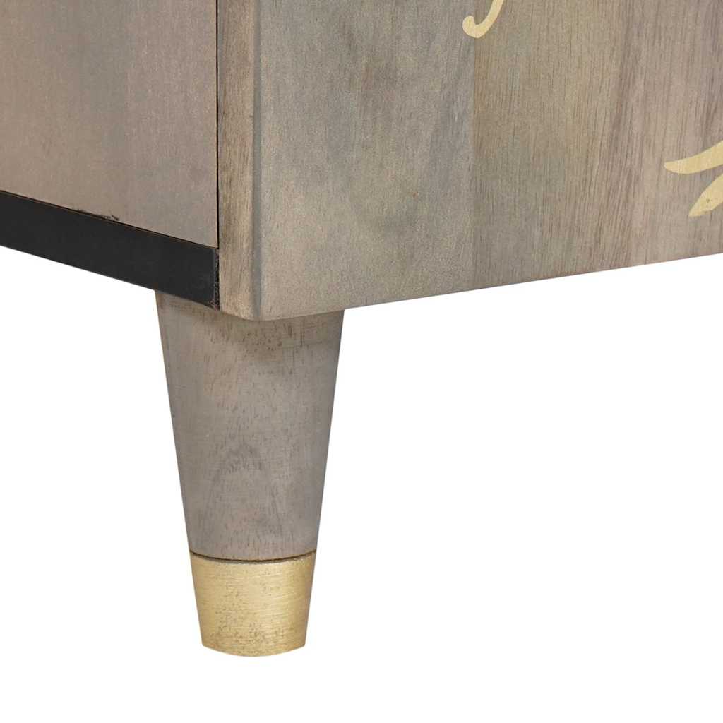 TV Cabinet with Drawer Grey 105 x 33 x 46 cm Solid Mango Wood