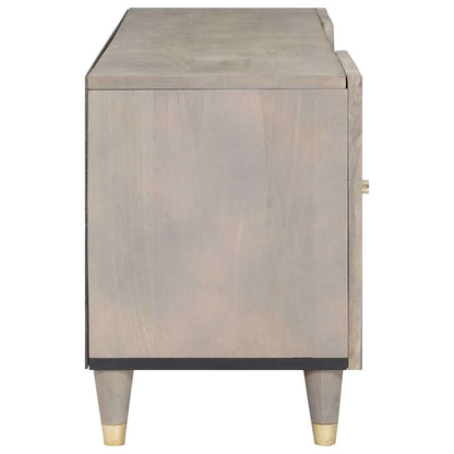 TV Cabinet with Drawer Grey 105 x 33 x 46 cm Solid Mango Wood