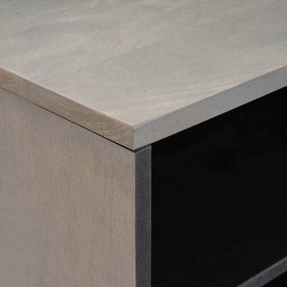 TV Cabinet Grey 80 x 33 x 46 cm Solid Mango Wood