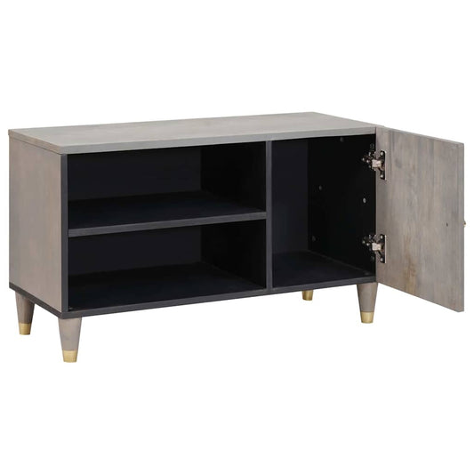 TV Cabinet Grey 80 x 33 x 46 cm Solid Mango Wood