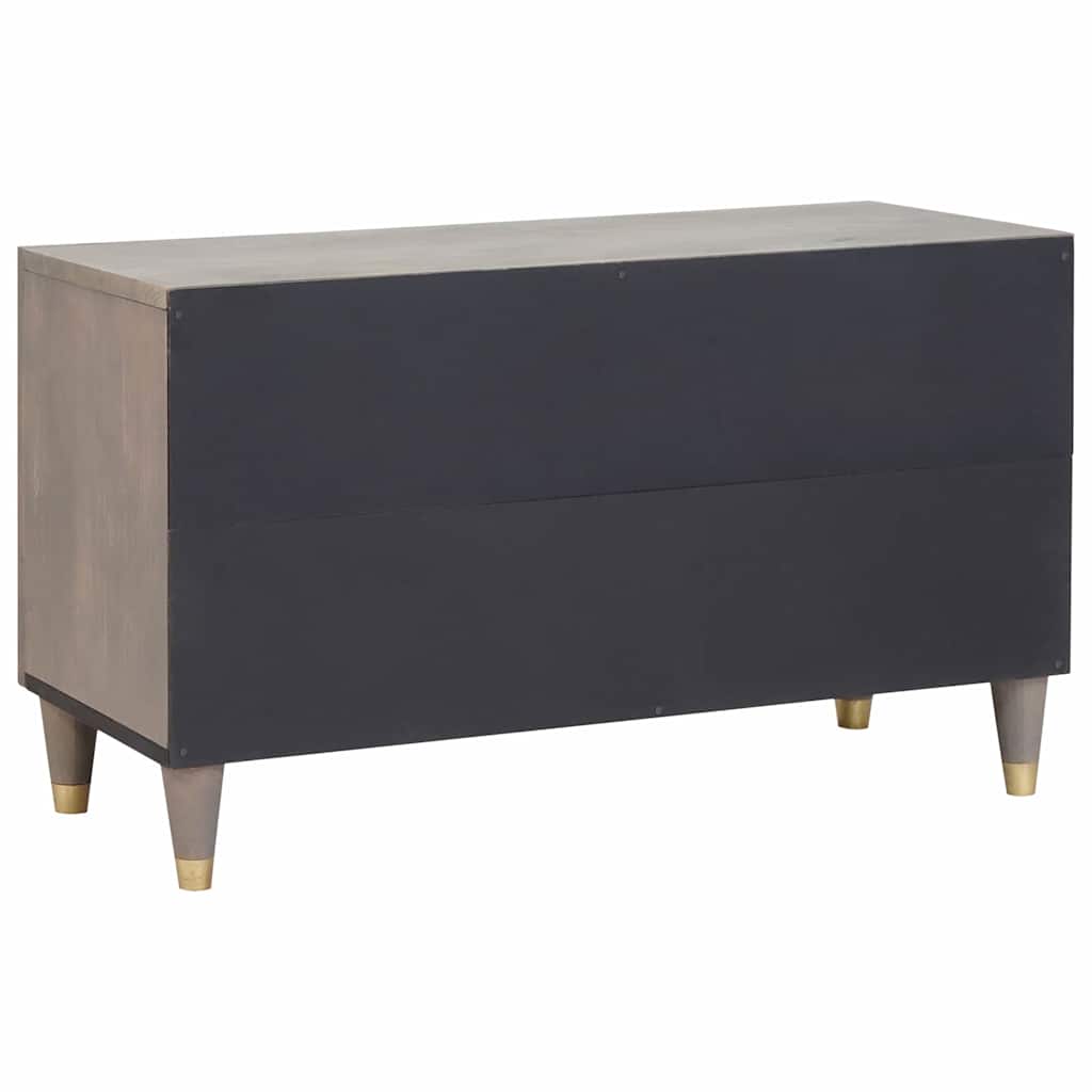TV Cabinet with Shelf Grey 80 x 33 x 46 cm Solid Mango Wood