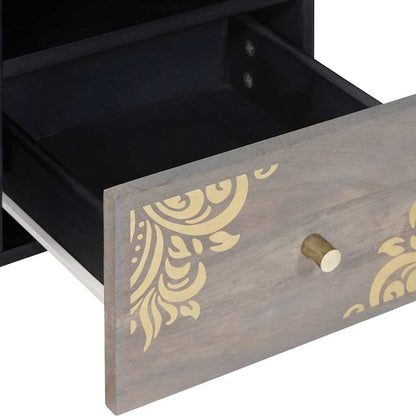TV Cabinet Grey 100 x 33 x 46 cm Solid Mango Wood