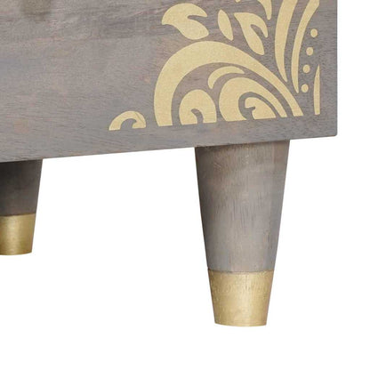 TV Cabinet Grey 100 x 33 x 46 cm Solid Mango Wood