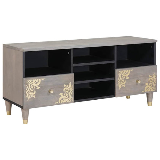 TV Cabinet Grey 100 x 33 x 46 cm Solid Mango Wood