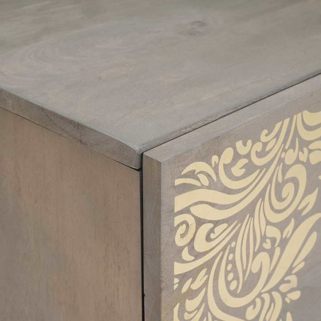 Sideboard Grey and Gold 40 x 33 x 75 cm Solid Mango Wood