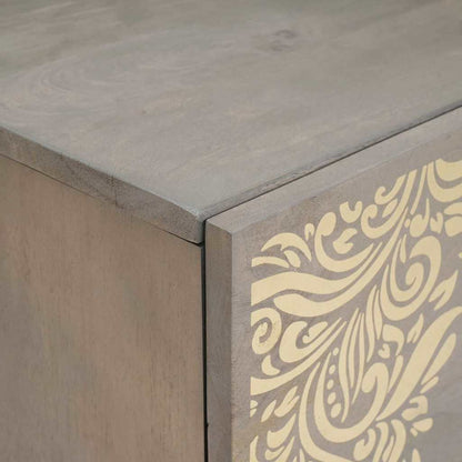 Sideboard Grey and Gold 40 x 33 x 75 cm Solid Mango Wood