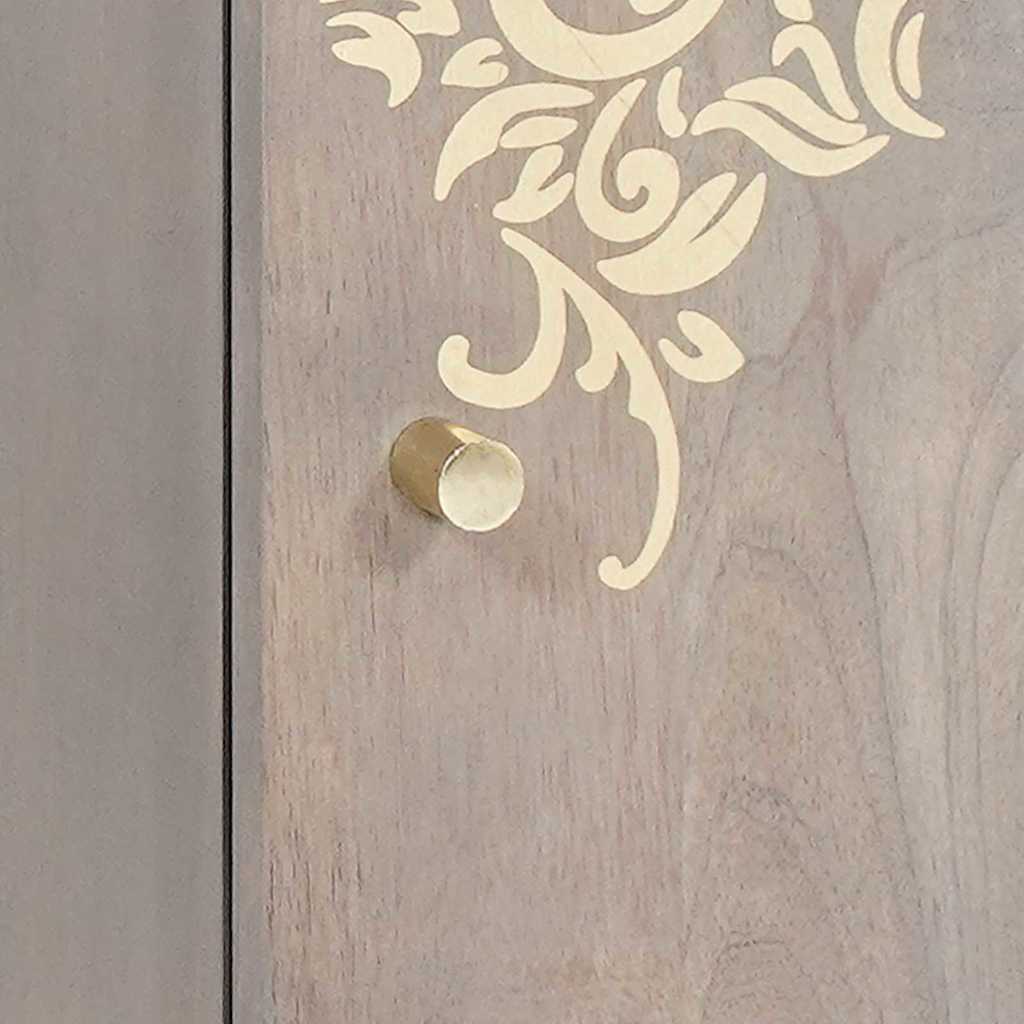 Sideboard Grey and Gold 40 x 33 x 75 cm Solid Mango Wood