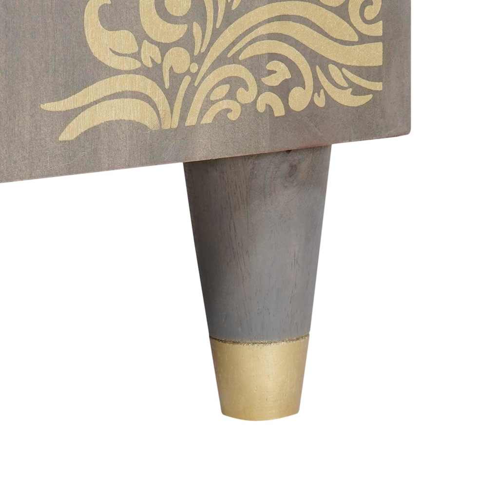 Sideboard Grey and Gold 40 x 33 x 75 cm Solid Mango Wood