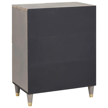 Sideboard Grey and Gold 60 x 33 x 75 cm Solid Mango Wood