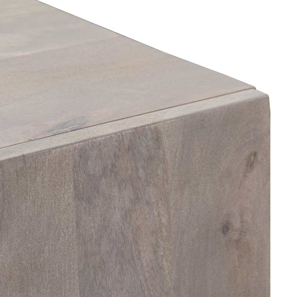 Highboard Grey and Gold 40 x 33 x 110 cm Solid Mango Wood
