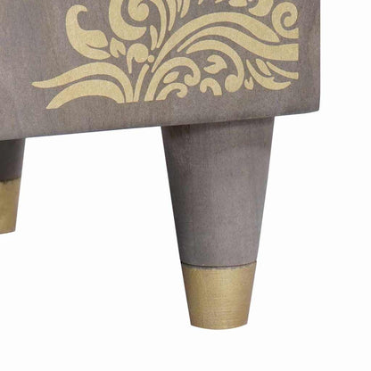 Highboard Grey and Gold 40 x 33 x 110 cm Solid Mango Wood
