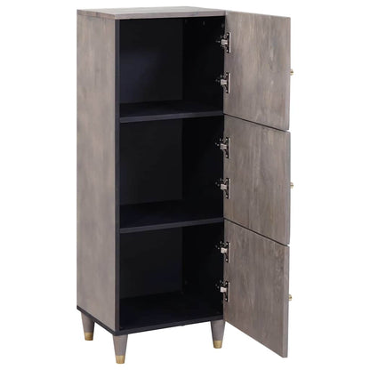 Highboard Grey and Gold 40 x 33 x 110 cm Solid Mango Wood