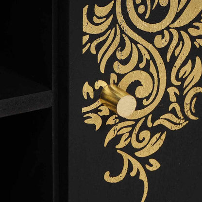 TV Cabinet Black 105 x 33 x 46 cm Solid Mango Wood