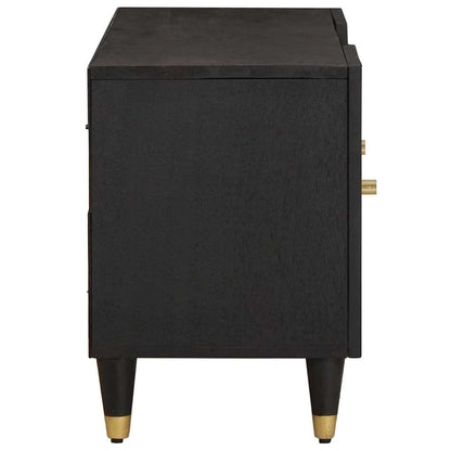 TV Cabinet with Shelf Black 105 x 33 x 46 cm Solid Mango Wood
