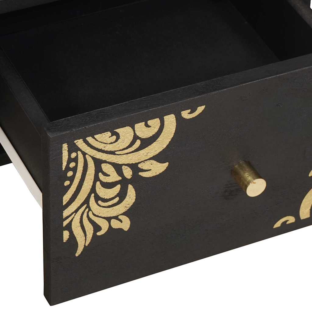 TV Cabinet with Drawer Black 70 x 33 x 46 cm Solid Mango Wood