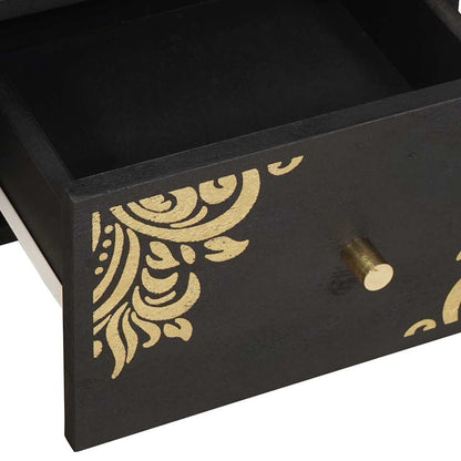 TV Cabinet with Drawer Black 70 x 33 x 46 cm Solid Mango Wood