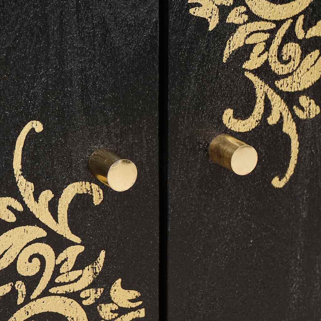 Sideboard Black 60 x 33 x 75 cm Solid Mango Wood