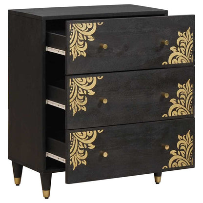 Sideboard Black 60 x 33 x 75 cm Solid Mango Wood