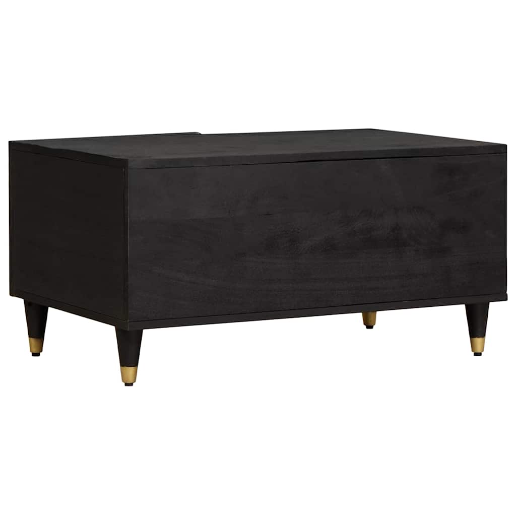 Coffee Table Black 80 x 50 x 40 cm Solid Mango Wood