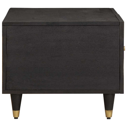 Coffee Table Black 80 x 50 x 40 cm Solid Mango Wood