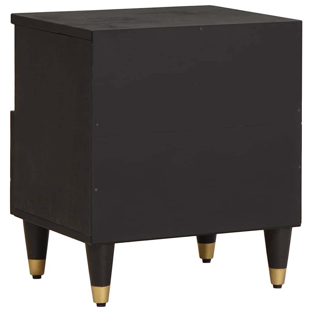 Bedside Cabinet 2 pcs Black 40 x 33 x 46 cm Solid Mango Wood