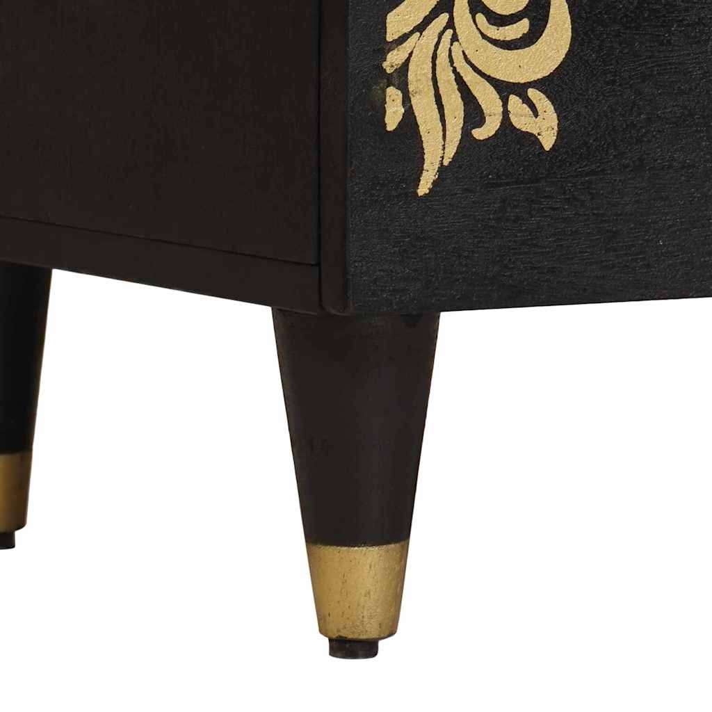 Bedside Cabinet Black 50 x 33 x 62 cm Solid Mango Wood