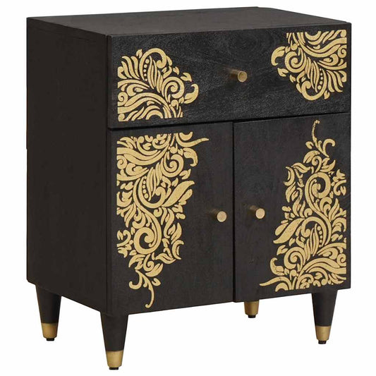 Bedside Cabinet with Door Black 50 x 33 x 60 cm