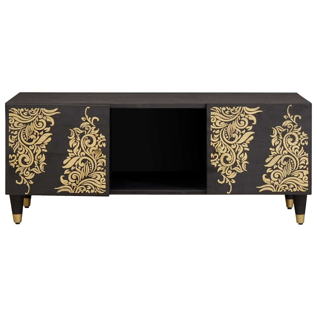 Coffee Table Black 100 x 54 x 40 cm Solid Mango Wood