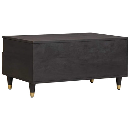 Coffee Table with Drawer Black 80 x 54 x 40 cm Solid Mango Wood
