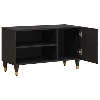 TV Cabinet with Shelf Black 80 x 33 x 46 cm Solid Mango Wood