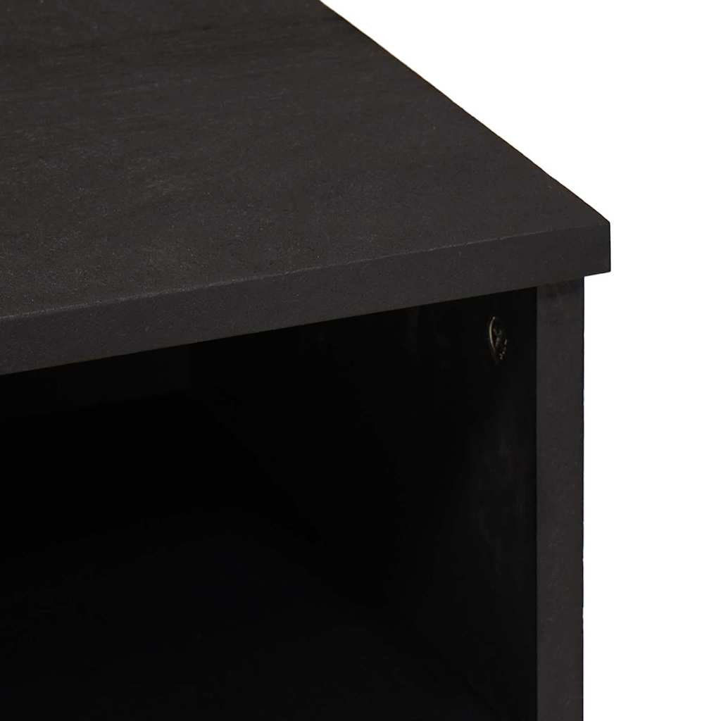 TV Cabinet with Drawer Black 100 x 33 x 46 cm Solid Mango Wood